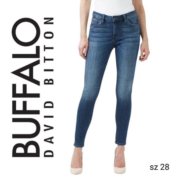 Mid Rise Skinny Alexa Jeans in Mid Blue Buffalo David Britton - Picture 1 of 15